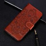 For iPhone 11 Pro Max Mandala Embossing Pattern Horizontal Flip Leather Case, with Holder & Card Slots & Wallet & Photo Frame & Lanyard(Brown)