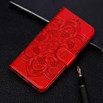 Mandala Embossing Pattern Horizontal Flip Leather Case for Galaxy Note 10, with Holder & Card Slots & Wallet & Photo Frame & Lanyard(Red)