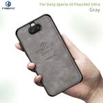 PINWUYO Shockproof Waterproof Full Coverage TPU + PU cloth+Anti-shock cotton Protective Case  for Sony Xperia 10 Plus / XA3 Ultra(Gray)