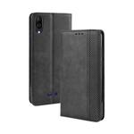 Magnetic Buckle Retro Crazy Horse Texture Horizontal Flip Leather Case for Wiko Y80, with Holder & Card Slots & Photo Frame(Black)