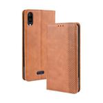 Magnetic Buckle Retro Crazy Horse Texture Horizontal Flip Leather Case for Wiko Y80, with Holder & Card Slots & Photo Frame(Brown)