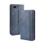 Magnetic Buckle Retro Crazy Horse Texture Horizontal Flip Leather Case for OPPO Realme C2 / A1K , with Holder & Card Slots & Photo Frame(Blue)