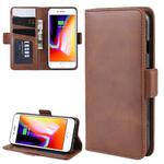 For iPhone SE 2022 / SE 2020 / 8 / 7 Dual-side Magnetic Buckle Horizontal Flip Leather Case with Holder & Card Slots & Wallet & Photo Frame(Brown)