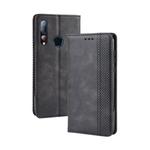 Magnetic Buckle Retro Crazy Horse Texture Horizontal Flip Leather Case for HTC Desire 19+(Desire 19 Plus) , with Holder & Card Slots & Photo Frame(Black)