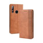 Magnetic Buckle Retro Crazy Horse Texture Horizontal Flip Leather Case for HTC Desire 19+(Desire 19 Plus) , with Holder & Card Slots & Photo Frame(Brown)
