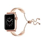 For Apple Watch 3/2/1 Generation 38mm Universal Rose Gold Stainless Steel Bracelet Strap(Rose Gold)