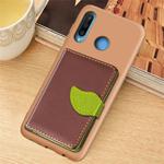 Leaf Buckle Litchi Texture Card Holder PU + TPU Case with Card Slot & Holder & Wallet & Photo Frame for Huawei Nove 4E / P30 Lite(Brown)