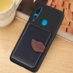 Litchi Pattern Card Bag Wallet Bracket + TPU Phone Case with Card Slot Wallet Bracket Function For Huawei Nove 4(Black)