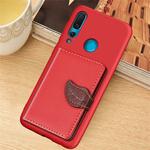 Litchi Pattern Card Bag Wallet Bracket + TPU Phone Case with Card Slot Wallet Bracket Function For Huawei Nove 4(Red)