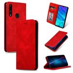Retro Skin Feel Business Magnetic Horizontal Flip Leather Case for Huawei P Smart 2019 & P Smart Plus 2019 (Red)