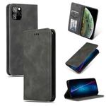 For iPhone 11 Pro Max Retro Skin Feel Business Magnetic Horizontal Flip Leather Case (Dark Gray)
