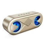S6 10W Portable Bluetooth 5.0 Wireless Stereo Bass Hifi Speaker, Support TF Card AUX USB Handsfree with Flash LED(Gold)