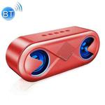 S6 10W Portable Bluetooth 5.0 Wireless Stereo Bass Hifi Speaker, Support TF Card AUX USB Handsfree with Flash LED(Red)