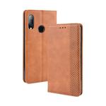 Magnetic Buckle Retro Crazy Horse Texture Horizontal Flip Leather Case for HTC U19E , with Holder & Card Slots & Photo Frame(Brown)