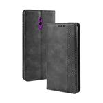 Magnetic Buckle Retro Crazy Horse Texture Horizontal Flip Leather Case for OPPO Reno , with Holder & Card Slots & Photo Frame(Black)