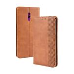 Magnetic Buckle Retro Crazy Horse Texture Horizontal Flip Leather Case for OPPO Reno , with Holder & Card Slots & Photo Frame(Brown)