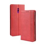 Magnetic Buckle Retro Crazy Horse Texture Horizontal Flip Leather Case for OPPO Reno , with Holder & Card Slots & Photo Frame(Red)