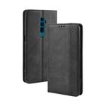 Magnetic Buckle Retro Crazy Horse Texture Horizontal Flip Leather Case for OPPO Reno 10x Zoom / Reno 5G , with Holder & Card Slots & Photo Frame(Black)