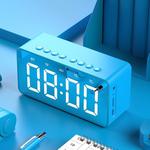 AEC BT506 Speaker with Mirror, LED Clock Display, Dual Alarm Clock, Snooze, HD Hands-free Calling, HiFi Stereo(Blue)