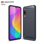 Brushed Texture Carbon Fiber TPU Case for  Xiaomi Mi CC9(Navy Blue)