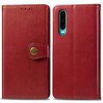 Retro Solid Color Leather Buckle Mobile Phone Protection Leather Case with Photo Frame & Card Slot & Wallet & Bracket Function for Huawei P3(Red)