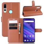 Litchi Texture Horizontal Flip Leather Case for Umidigi A5 Pro, with Wallet & Holder & Card Slots(Brown)