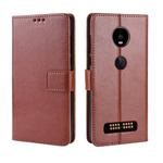 Retro Crazy Horse Texture Horizontal Flip Leather Case for Motorola Moto Z4/Z4 Play, with Holder & Card Slots & Photo Frame(Brown)