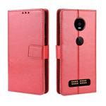 Retro Crazy Horse Texture Horizontal Flip Leather Case for Motorola Moto Z4/Z4 Play, with Holder & Card Slots & Photo Frame(Red)