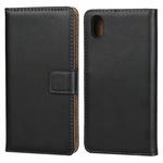 Leather Horizontal Flip Holster for Xiaomi Redmi 7A with Magnetic Clasp and Bracket and Card Slot and Wallet(Black)