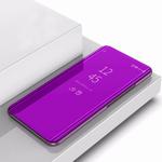 Electroplating Mirror Horizontal Flip PU Leather Case with Holder for Galaxy Note 10(Purple)