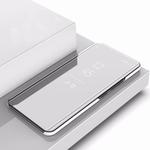 Electroplating Mirror Horizontal Flip PU Leather Case with Holder for Galaxy Note 10(Silver)