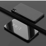 Electroplating Mirror Horizontal Flip PU Leather Case with Holder for Xiaomi Redmi 7A(Black)