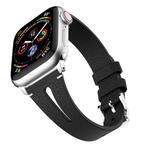 Water Drop-shaped Leather Wrist Strap Watch Band for Apple Watch Series 4 & 3 & 2 & 1 42mm(Black)