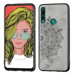 Embossed Mandala pattern PC + TPU + Fabric Phone Case for Huawei Y9 Prime (2019)  /  P Smart Z,with Lanyard & Magnetic(Gray)