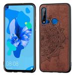 Embossed Mandala pattern PC + TPU + Fabric Phone Case for Huawei P20 Lite (2019) / Nova 5i,with Lanyard & Magnetic(Brown)