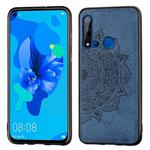 Embossed Mandala pattern PC + TPU + Fabric Phone Case for Huawei P20 Lite (2019) / Nova 5i,with Lanyard & Magnetic(Blue)
