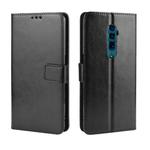 Retro Crazy Horse Texture Horizontal Flip Leather Case for OPPO Reno 10x Zoom / Reno 5G   , with Holder & Card Slots & Photo Frame(Black)