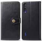 Retro Solid Color Leather Buckle Mobile Phone Protection Leather Case with Photo Frame & Card Slot & Wallet & Bracket Function for Xiaomi CC9(Black)
