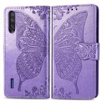 Butterfly Love Flowers Embossing Horizontal Flip Leather Case For Xiaomi CC9 with Holder & Card Slots & Wallet & Lanyard(Light purple)