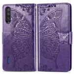 Butterfly Love Flowers Embossing Horizontal Flip Leather Case For Xiaomi Mi CC9e  with Holder & Card Slots & Wallet & Lanyard(Dark purple)