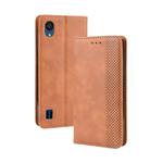 Magnetic Buckle Retro Crazy Horse Texture Horizontal Flip Leather Case for ZTE Blade A5 (2019) , with Holder & Card Slots & Photo Frame(Brown)