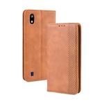 Magnetic Buckle Retro Crazy Horse Texture Horizontal Flip Leather Case for ZTE Blade A7 (2019) , with Holder & Card Slots & Photo Frame(Brown)