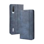 Magnetic Buckle Retro Crazy Horse Texture Horizontal Flip Leather Case for Xiaomi CC9e /A3, with Holder & Card Slots & Photo Frame(Blue)