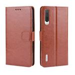Retro Crazy Horse Texture Horizontal Flip Leather Case for Xiaomi CC9e /A3  , with Holder & Card Slots & Photo Frame(Brown)