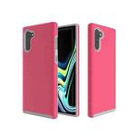 Hard Case  Anti-slip Armor Texture TPU + PC Case for Galaxy Note10+(Rose red)