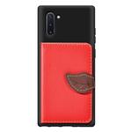 Leaf Buckle Litchi Texture Card Holder PU + TPU Case with Card Slot & Wallet & Holder & Photo Frame for Galaxy Note10(Red)