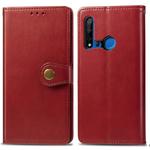 Retro Solid Color Leather Buckle Mobile Phone Protection Leather Case with Lanyard & Photo Frame & Card Slot & Wallet & Bracket Function for Huawei P20 lite 2019 / Nova 5i(Red)