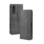 Magnetic Buckle Retro Crazy Horse Texture Horizontal Flip Leather Case for Sony Xperia 2, with Holder & Card Slots & Photo Frame(Black)