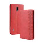 Magnetic Buckle Retro Crazy Horse Texture Horizontal Flip Leather Case for Nokia 3.1 C , with Holder & Card Slots & Photo Frame(Red)