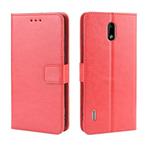 Retro Crazy Horse Texture Horizontal Flip Leather Case for Nokia 3.1 C , with Holder & Card Slots & Photo Frame(Red)